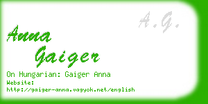 anna gaiger business card